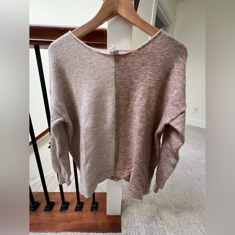 colorblock Sweater Beige/Brown